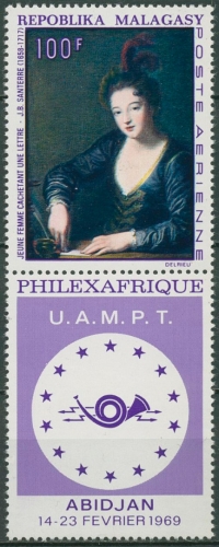 Madagaskar 1968 PHILEXFRANCE Gemälde von Santerre 596 ZF postfrisch