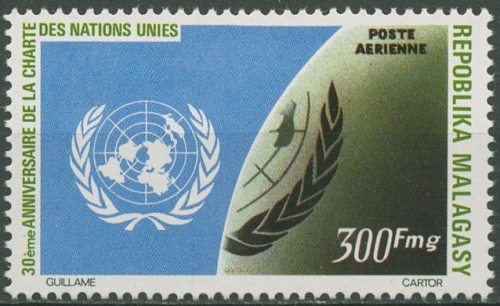 Madagaskar 1975 30 Jahre Charta der Vereinten Nationen UNO 741 postfrisch