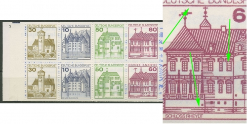 Bund 1980 Markenheftchen Plattenfehler MH 23 c PF I,II,III postfrisch (R13500)