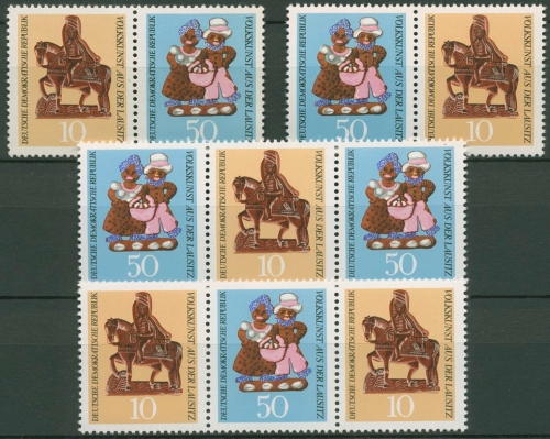 DDR 1969 Volkskunst 1521 + 1523 ZD alle Kombinationen postfrisch (SG31189)