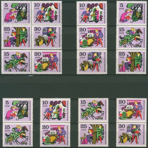 DDR 1970 Brüderchen Schwesterchen 1545/50 ZD alle Kombinationen postfr.(SG31191)