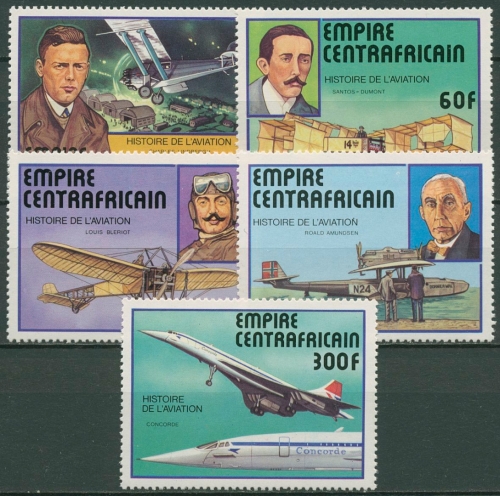 Zentralafrikanische Republik 1977 Luftfahrt Flugzeuge Concorde 501/05 postfrisch