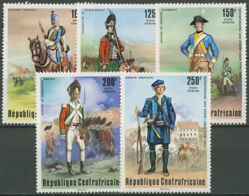 Zentralafrikanische Republik 1976 200 J. Unabhängigkeit d. USA 407/11 postfrisch