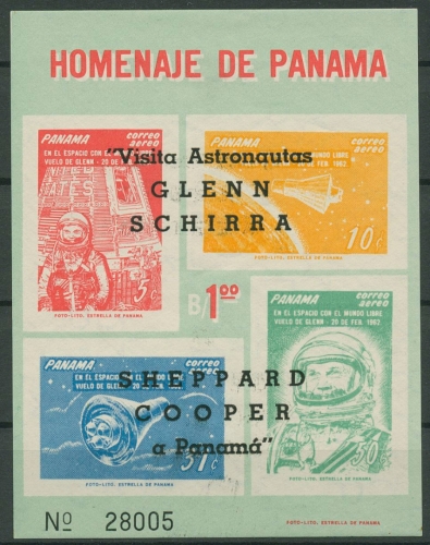 Panama 1963 Besuch der Astronauten in Panama Block 13 postfrisch (C18749)