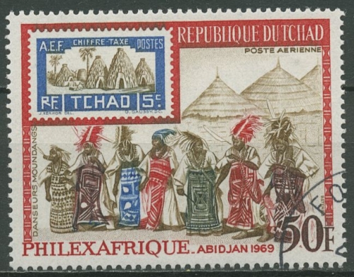 Tschad 1969 Philexafrique Tänzer Lehmhütten 219 gestempelt