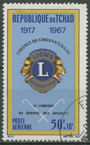 Tschad 1967 50 Jahre Lions International 178 gestempelt