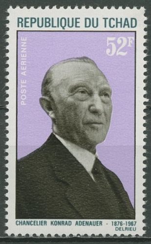 Tschad 1968 1. Todestag von Konrad Adenauer Politiker 197 postfrisch