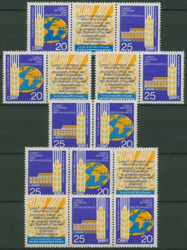 DDR 1970 Getreide und Brot 1575/76 ZD alle Kombinationen postfrisch (SG31197)