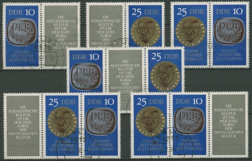 DDR 1970 Deutscher Kulturbund 1592/93 ZD alle Kombinationen gestempelt (SG31200)