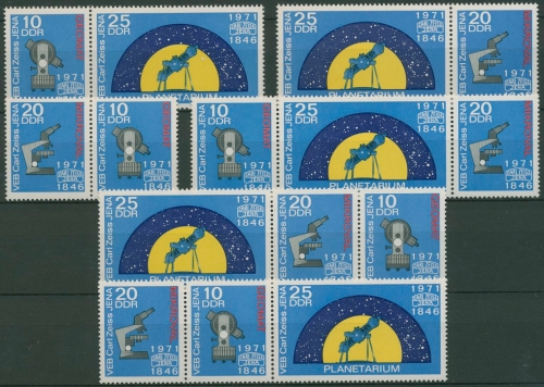 DDR 1971 Carl Zeiss JENA 1714/16 ZD alle Kombinationen postfrisch (SG31208)