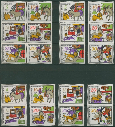 DDR 1971 Bremer Stadtmusikanten 1717/22 ZD alle Kombinationen postfr. (SG31210)