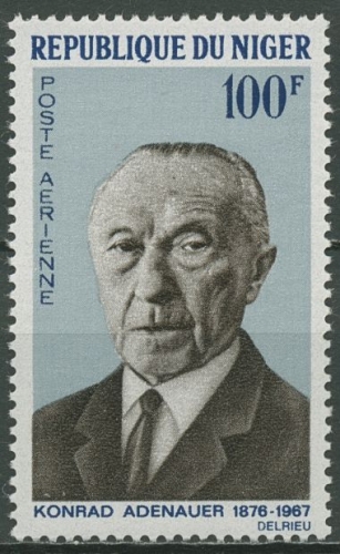 Niger 1967 Tod von Konrad Adenauer Deutscher Bundeskanzler 168 postfrisch