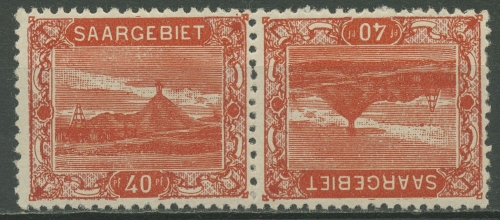Saargebiet 1921 Schlackenhalde Völklingen Kehrdruckpaar 59 Kdr I postfrisch
