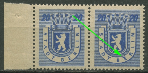 SBZ Berlin & Brandenburg 1945 Freimarke mit Plattenfehler 6 A waz II postfrisch