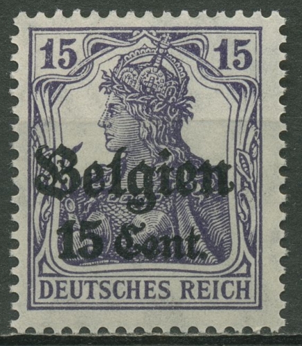 Landespost in Belgien 1916/18 Germania mit Aufdruck 16 a postfrisch geprüft