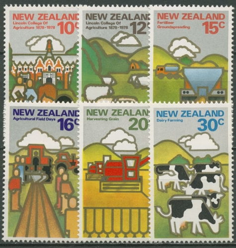 Neuseeland 1978 Landwirtschaftliche Hochschule Getreide Kühe 740/45 postfrisch