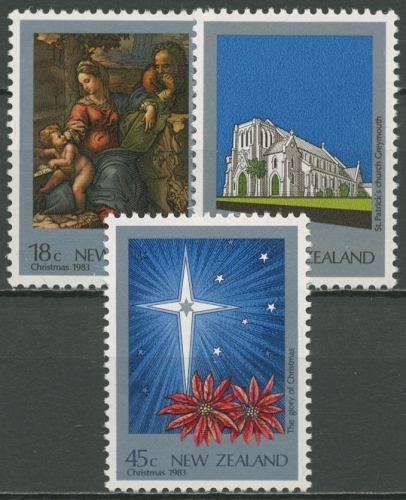 Neuseeland 1983 Weihnachten Stern Kirche Gemälde 881/83 postfrisch