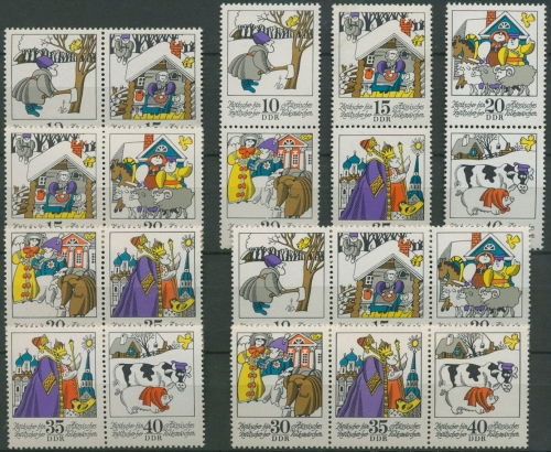 DDR 1974 Märchen: Zwitscher 1995/00 ZD alle Kombinationen postfrisch (SG31233)