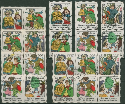 DDR 1977 Sechse durch die Welt 2281/86 ZD alle Kombinationen gest. (SG31246)