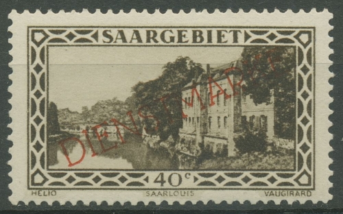 Saargebiet Dienstmarken 1929 Kaserne Saarlouis D 27 postfrisch