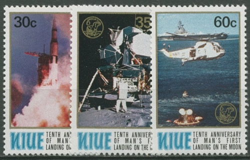 Niue 1979 10 Jahre erste Mondlandung Astronauten Rakete 260/62 postfrisch