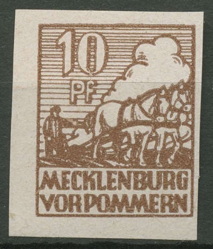 SBZ Mecklenburg-Vorpommern 1946 Abschiedsserie Kreidepapier 35 xa postfrisch