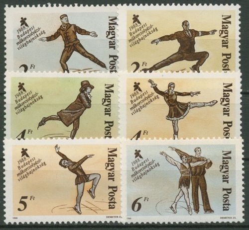 Ungarn 1988 Eiskunstlauf-WM Budapest 3946/51 A postfrisch