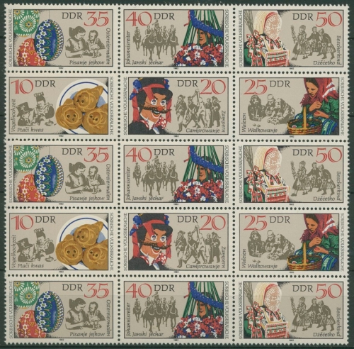 DDR 1982 Volksbräuche 2716/21 15er-Block postfrisch (SG31284)