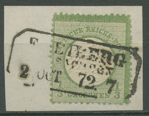 Deutsches Reich 1872 Adler mit kleinem Brustschild 2 a Briefstück geprüft