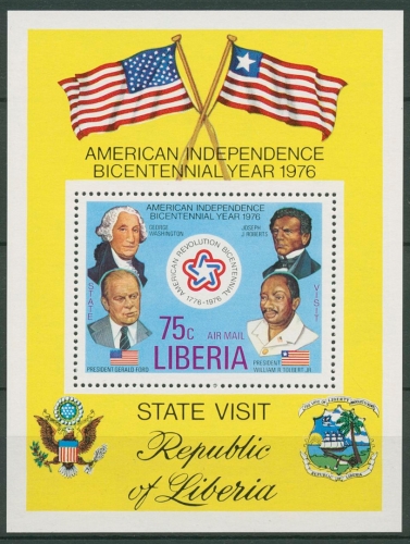 Liberia 1976 200 Jahre Unabhängigkeit der USA Block 83 postfrisch (C29042)