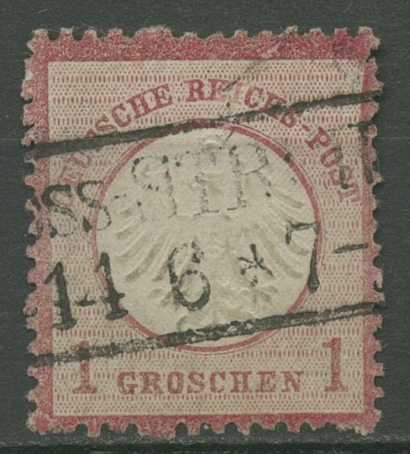 Deutsches Reich 1872 kl. Brustschild 4 mit FZL, rauhe Zähnung gestempelt geprüft