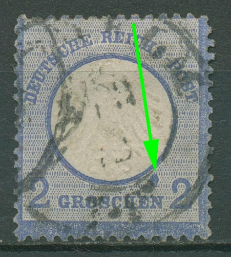 Deutsches Reich 1872 kl. Brustschild Plattenfehler 5 PF ? gestempelt