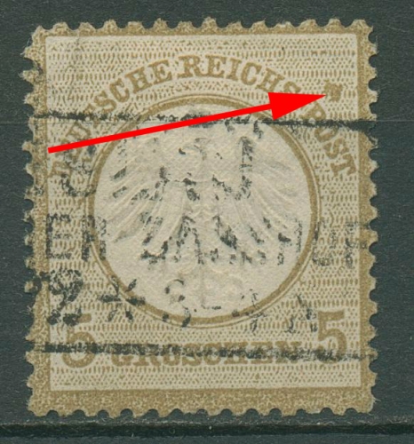 Deutsches Reich 1872 kl. Brustschild Plattenfehler 6 PF ? gestempelt, geprüft