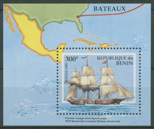 Benin 1995 Schiffe Dampfsegler Savannah Block 9 postfrisch (C29098)