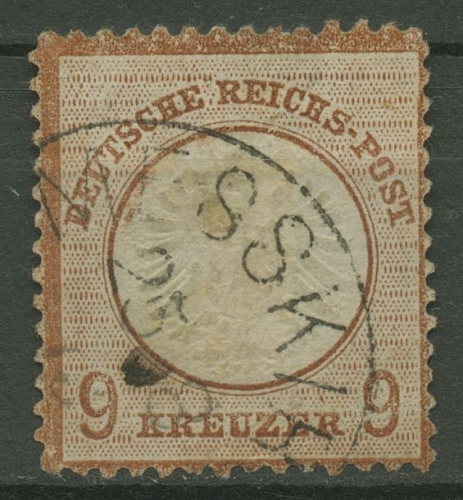 Deutsches Reich 1872 Adler mit gr. Brustschild 27 a gestempelt, geknickt