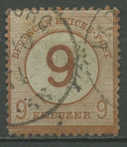 Deutsches Reich 1874 Adler mit Aufdruck 30 gestempelt geprüft, kl. Zahnfehler