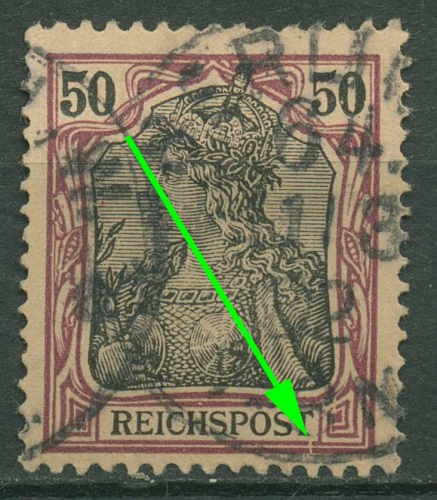 Deutsches Reich 1900 Germania REICHSPOST m. Plattenfehler 61 PF ? gestempelt