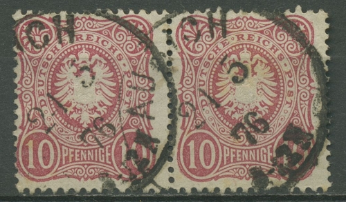 Deutsches Reich 1875 PFENNIGE 33 a waagerechtes Paar gestempelt