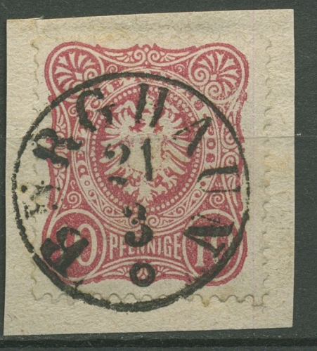 Deutsches Reich 1875 PFENNIGE 33 a mit T&T-Stempel BURGHAUN, Briefstück