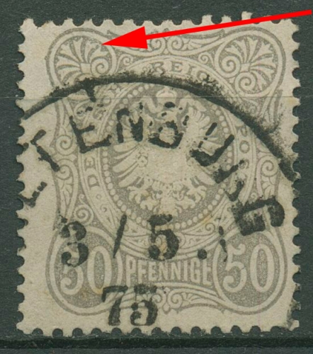 Deutsches Reich 1875 PFENNIGE mit Plattenfehler 36 a PF ? gestempelt