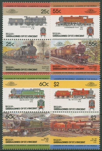 St. Vincent - Grenadinen Bequia 1985 Lokomotiven 82/89 ZD postfrisch