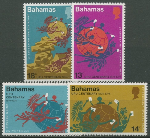 Bahamas 1974 Weltpostverein UPU Denkmal 366/69 postfrisch