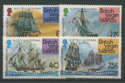 Britische Jungferninseln 1976 Unabhängikeit USA Kriegsschiffe 309/12 postfrisch