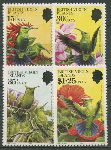 Britische Jungferninseln 1982 Vögel und Blumen 424/27 postfrisch