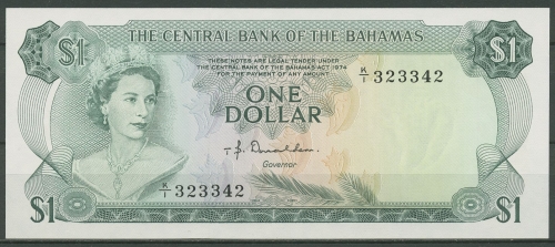 Bahamas 1 Dollar 1974, Korallenriff, KM 35 a kassenfrisch (K415)