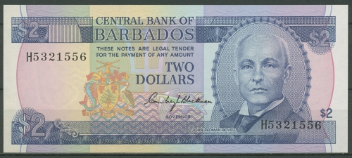 Barbados 2 Dollars 1980, KM 30 a kassenfrisch (K419)
