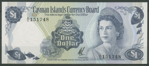 Cayman Islands 1 Dollar 1971, KM 1 b kassenfrisch (K438)
