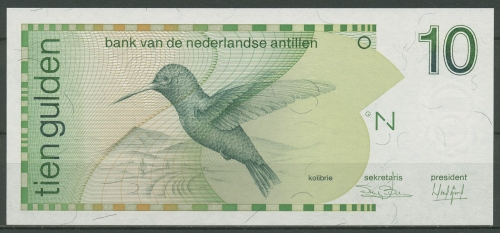 Niederländische Antillen 10 Gulden 1986, KM 23 a kassenfrisch (K444)