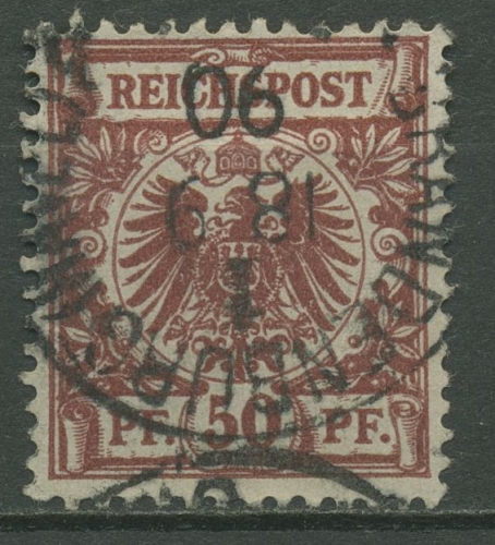 Deutsches Reich 1889 Krone/Adler 50 a gestempelt geprüft, geknickt