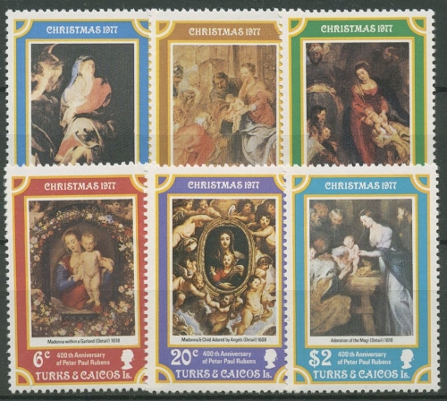 Turks- und Caicos-Inseln 1977 Weihnachten Malerei P.P.Rubens 374/79 postfrisch